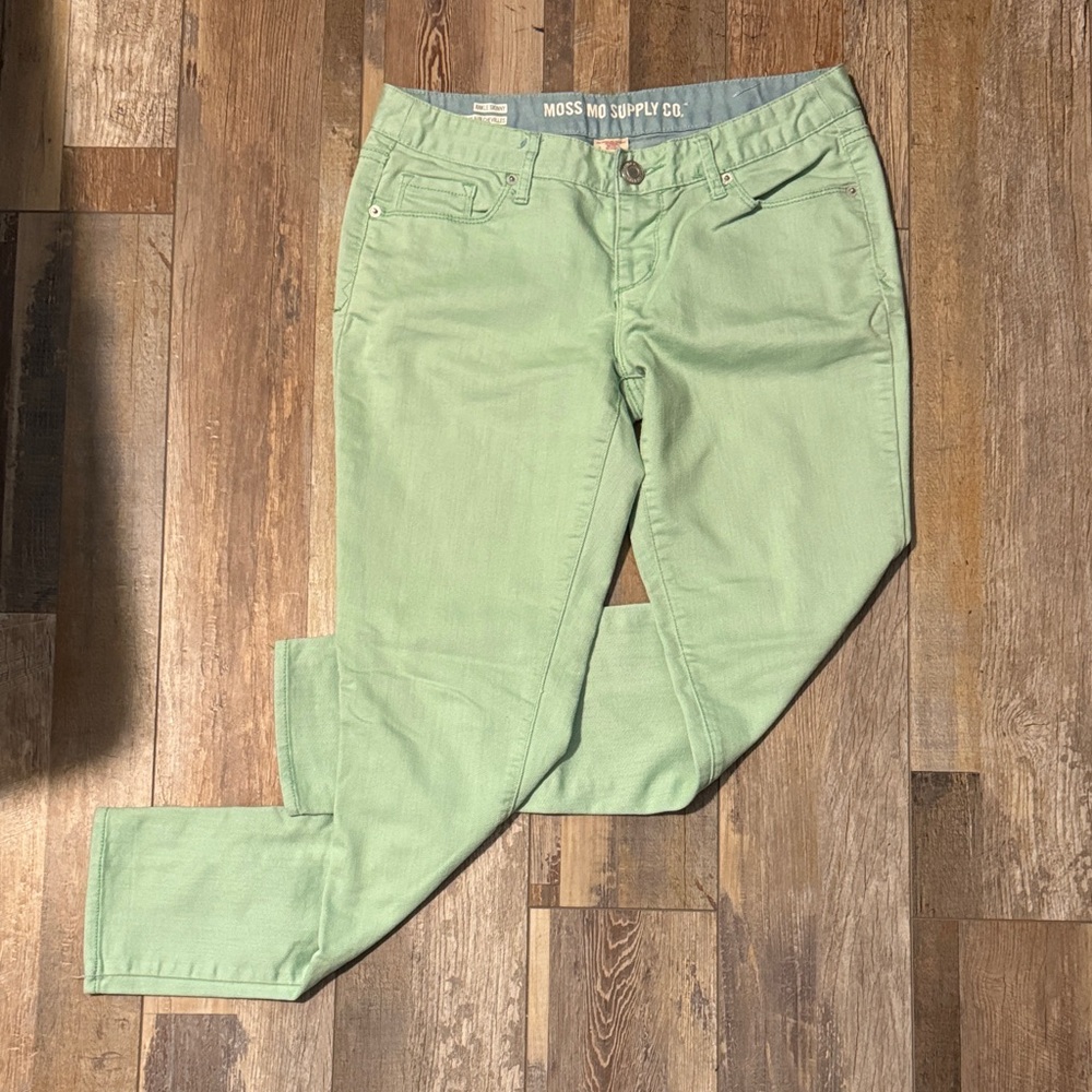 Mossimo Supply Co. Women's Light Green Ankle Skinny Jeans Size 9